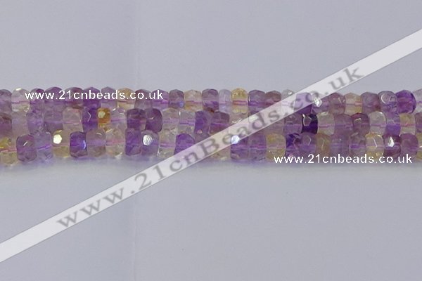 CRB1809 15.5 inches 6*10mm faceted rondelle ametrine beads