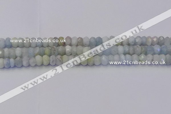 CRB1824 15.5 inches 5*7mm faceted rondelle aquamarine beads