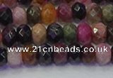 CRB1832 15.5 inches 4*6mm faceted rondelle tourmaline beads