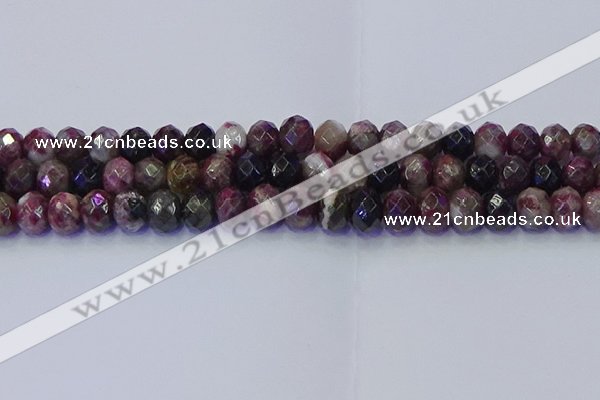 CRB1834 15.5 inches 6*10mm faceted rondelle tourmaline beads