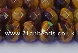 CRB1842 15.5 inches 6*10mm faceted rondelle yellow tiger eye beads