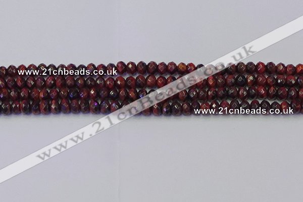 CRB1844 15.5 inches 4*6mm faceted rondelle red tiger eye beads