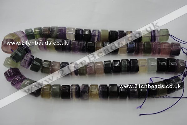 CRB185 15.5 inches 10*16mm rondelle rainbow fluorite beads