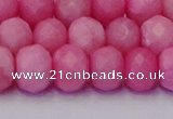 CRB1850 15.5 inches 6*10mm faceted rondelle pink opal beads