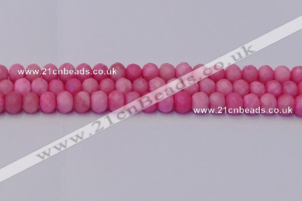 CRB1850 15.5 inches 6*10mm faceted rondelle pink opal beads