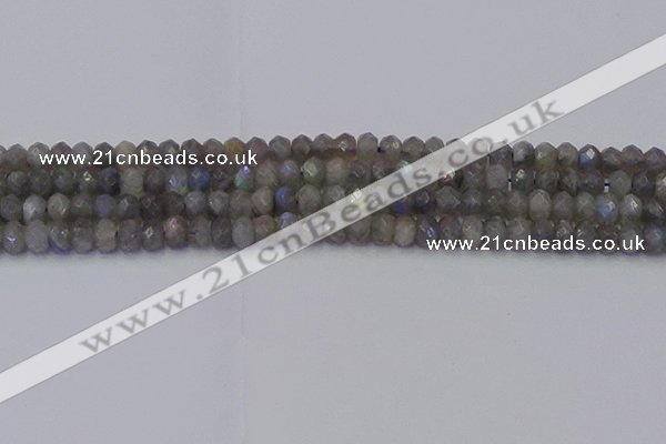 CRB1852 15.5 inches 4*6mm faceted rondelle labradorite beads