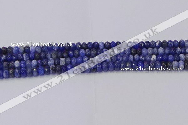 CRB1856 15.5 inches 4*6mm faceted rondelle sodalite beads