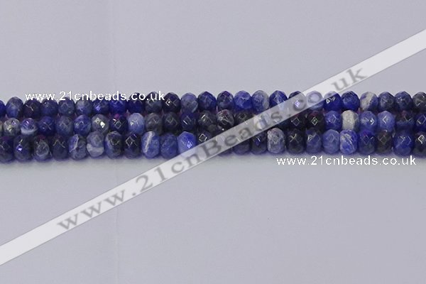 CRB1857 15.5 inches 5*8mm faceted rondelle sodalite beads