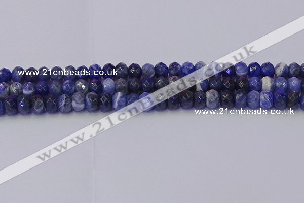 CRB1858 15.5 inches 6*10mm faceted rondelle sodalite beads