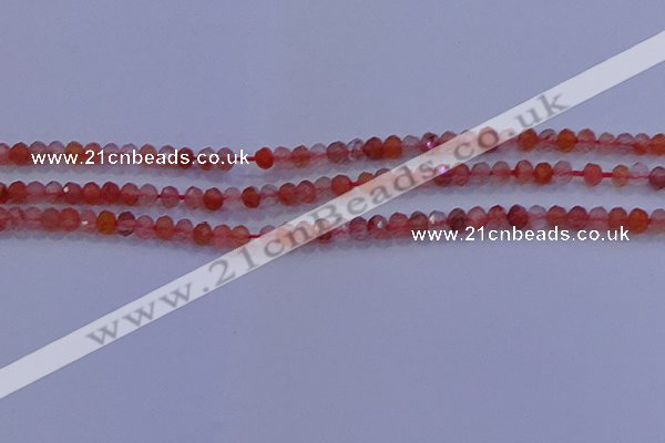 CRB1860 15.5 inches 2*3mm faceted rondelle south red agate beads