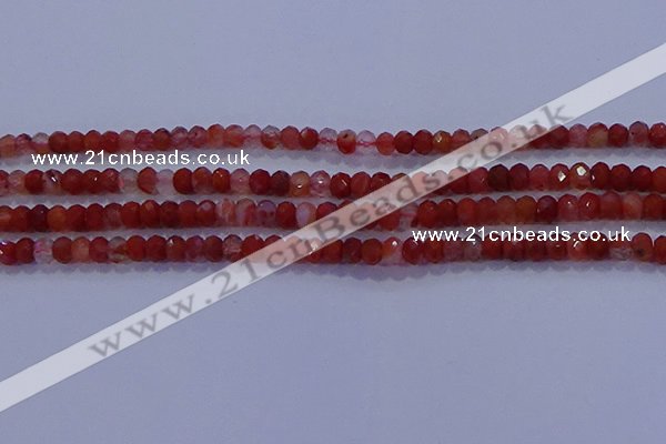 CRB1861 15.5 inches 2.5*4mm faceted rondelle south red agate beads