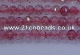 CRB1863 15.5 inches 2*3mm faceted rondelle strawberry quartz beads