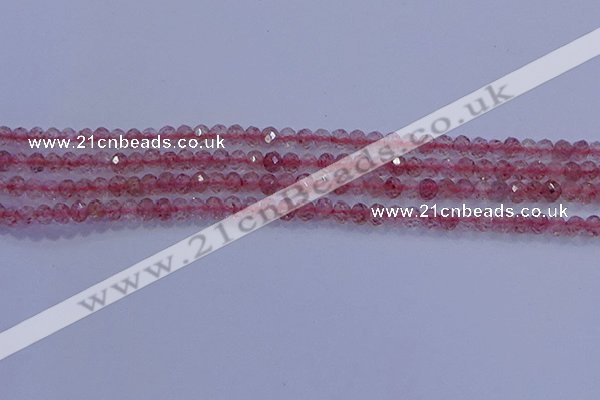 CRB1863 15.5 inches 2*3mm faceted rondelle strawberry quartz beads