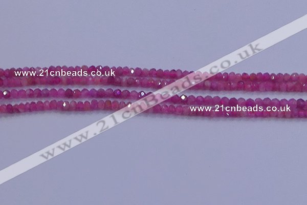 CRB1878 15.5 inches 2*3mm faceted rondelle red tourmaline beads