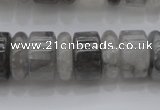 CRB189 15.5 inches 6*16mm – 10*16mm rondelle cloudy quartz beads