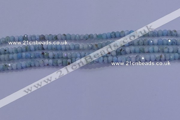 CRB1893 15.5 inches 2*3mm faceted rondelle larimar beads