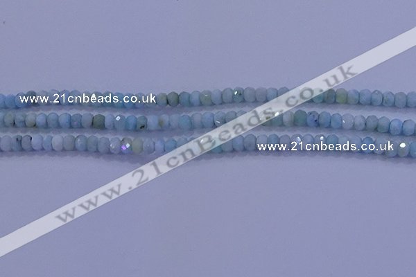 CRB1894 15.5 inches 2.5*4mm faceted rondelle larimar beads