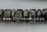 CRB190 15.5 inches 6*16mm – 10*16mm rondelle grey opal gemstone beads