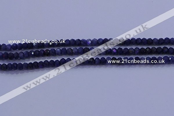CRB1904 15.5 inches 2.5*4mm faceted rondelle sapphire beads