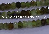 CRB1919 15.5 inches 2.5*4mm faceted rondelle green garnet beads