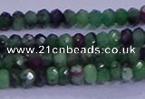 CRB1924 15.5 inches 2*3mm faceted rondelle ruby zoisite beads