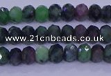 CRB1925 15.5 inches 2.5*4mm faceted rondelle ruby zoisite beads