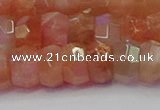 CRB1932 15.5 inches 6*10mm faceted rondelle sunstone beads