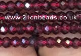 CRB1938 15.5 inches 2*3mm faceted rondelle red garnet gemstone beads