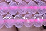 CRB1941 15.5 inches 6*8mm faceted rondelle rose quartz beads