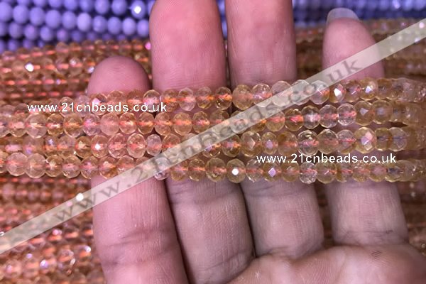 CRB1948 15.5 inches 3.5*5mm faceted rondelle citrine gemstone beads