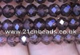 CRB1957 15.5 inches 3*4mm faceted rondelle smoky quartz beads