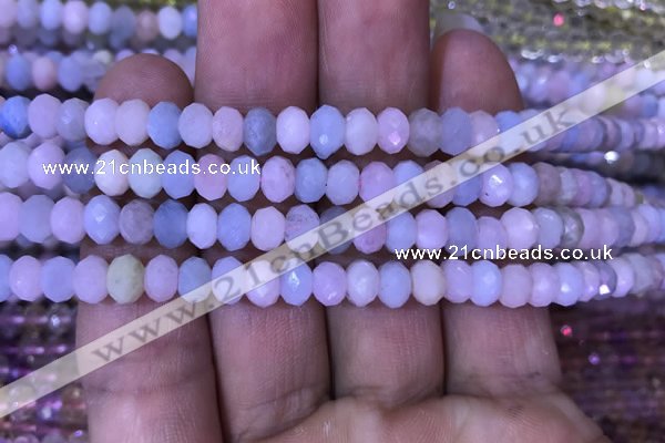 CRB1968 15.5 inches 4*6mm faceted rondelle morganite beads