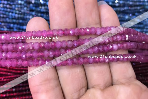 CRB1973 15.5 inches 3*5mm faceted rondelle pink tourmaline beads