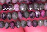 CRB1975 15.5 inches 3*4mm faceted rondelle ruby zoisite beads