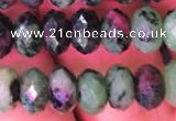 CRB1977 15.5 inches 5*8mm faceted rondelle ruby zoisite beads