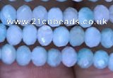 CRB1985 15.5 inches 3*4mm faceted rondelle amazonite gemstone beads