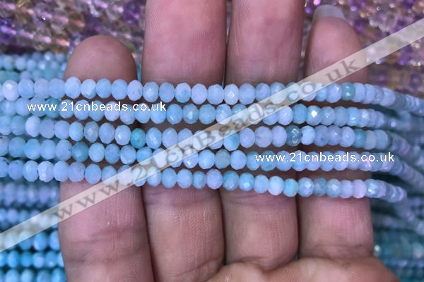 CRB1985 15.5 inches 3*4mm faceted rondelle amazonite gemstone beads