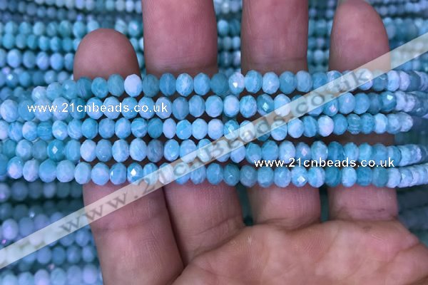 CRB1986 15.5 inches 3*5mm faceted rondelle amazonite gemstone beads