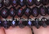 CRB1998 15.5 inches 4*6mm faceted rondelle black spinel beads