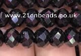 CRB1999 15.5 inches 6*8mm faceted rondelle black spinel beads