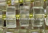 CRB2031 15.5 inches 9mm - 10mm faceted tyre lemon quartz beads