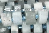 CRB2055 15.5 inches 7mm - 8mm faceted tyre aquamarine beads