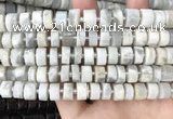 CRB2081 15.5 inches 9mm - 10mm faceted tyre grey moonstone beads