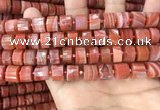 CRB2107 15.5 inches 11mm - 12mm faceted tyre red agate beads