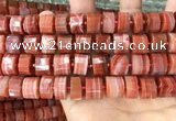 CRB2109 15.5 inches 13mm - 14mm faceted tyre south red agate beads