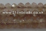 CRB211 15.5 inches 3*4mm faceted rondelle strawberry quartz beads