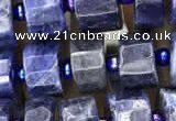 CRB2135 15.5 inches 7mm - 8mm faceted tyre sodalite gemstone beads