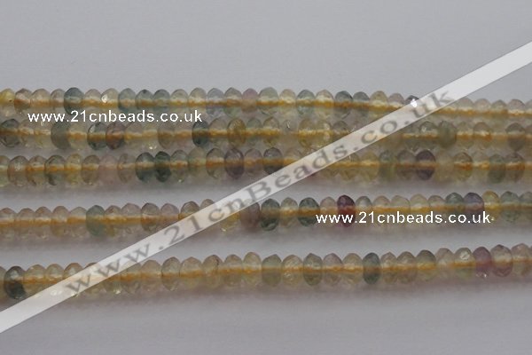 CRB214 15.5 inches 3*4mm faceted rondelle yellow fluorite beads