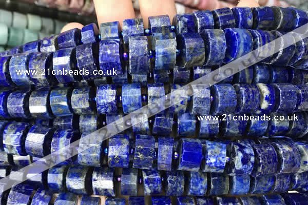 CRB2140 15.5 inches 7mm - 8mm faceted tyre lapis lazuli beads