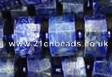 CRB2141 15.5 inches 9mm - 10mm faceted tyre lapis lazuli beads